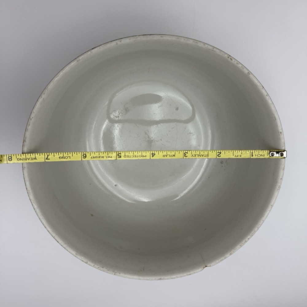 Vtg Mixing Bowl Stoneware Halls Superior Floral Rose Stained Cottagecore 8 in - Picture 3 of 14